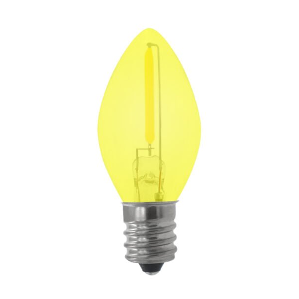 C7 Christmas Lights Yellow Glass in 120V E12