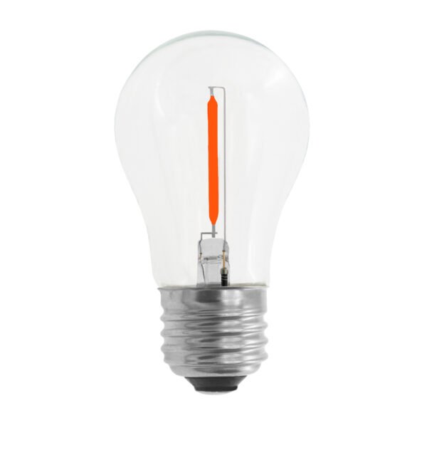 A15 Led Light Bulbs Clear Glass Orange in 120V E26