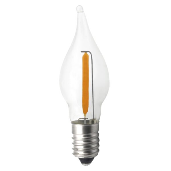 LED Lights C6 Clear Tail Glass Warm White in AC 8V E10