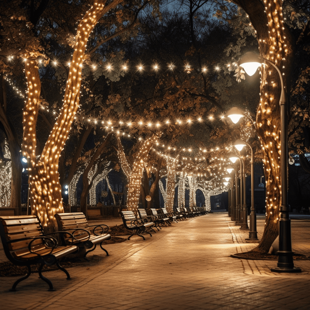 Outdoor String Lights Public Spaces